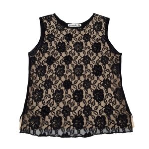 ✨2/$25 Joseph A.~VTG~Beaded Lace~Whimsygoth~Knitwear~Elegant Black Floral~ XL